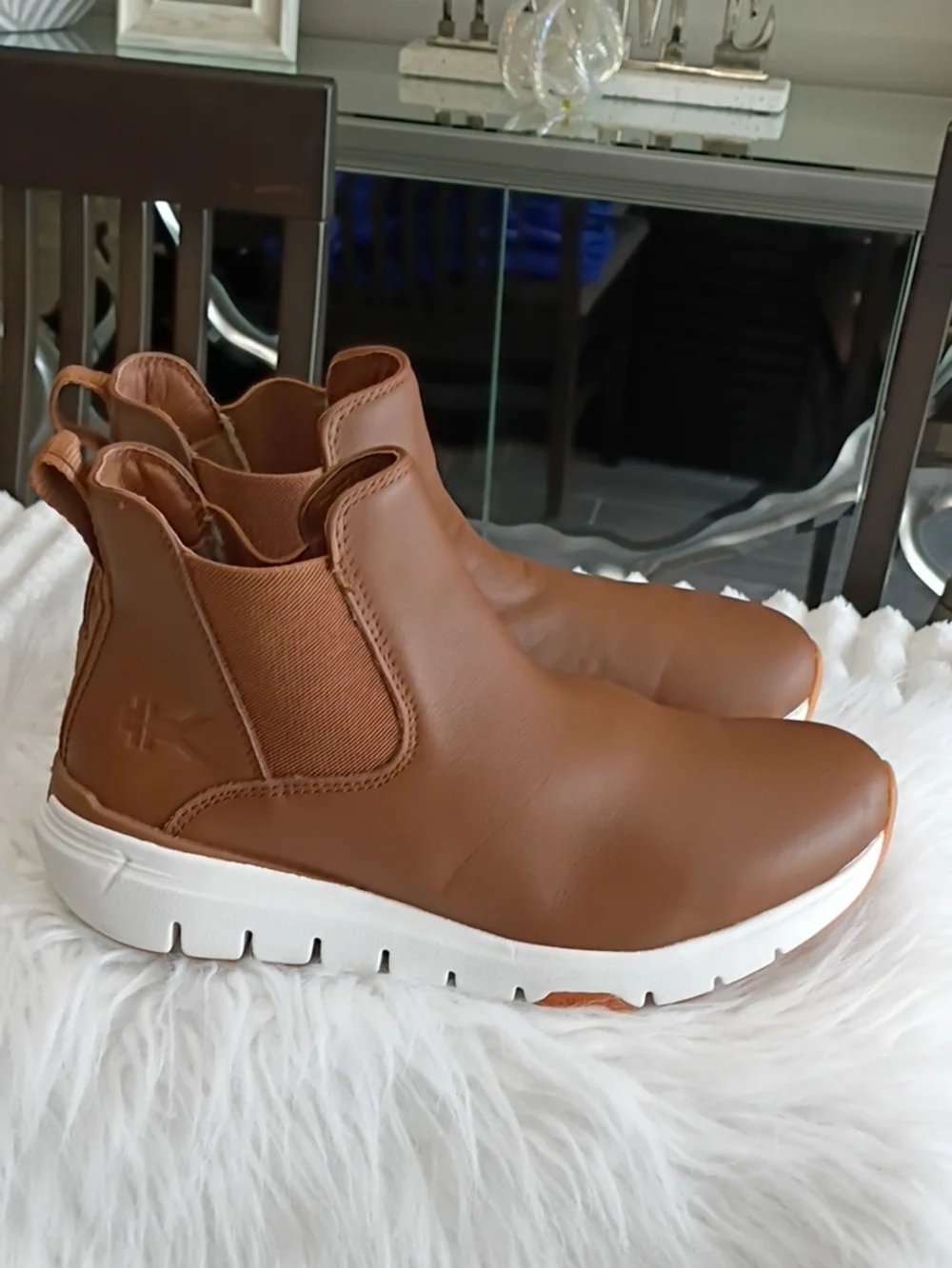 KURU Flex Astra Brown Leather Ankle Boots with Plantar Fascitis Arch Support 9